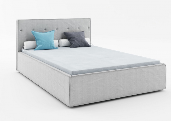 BED PREMIUM 140 upholstered MIO bed with French seam and quilted headboard ...